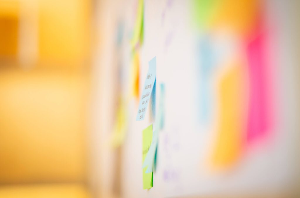 board of post-it notes