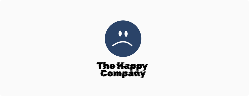 the happy company with a sad smily face